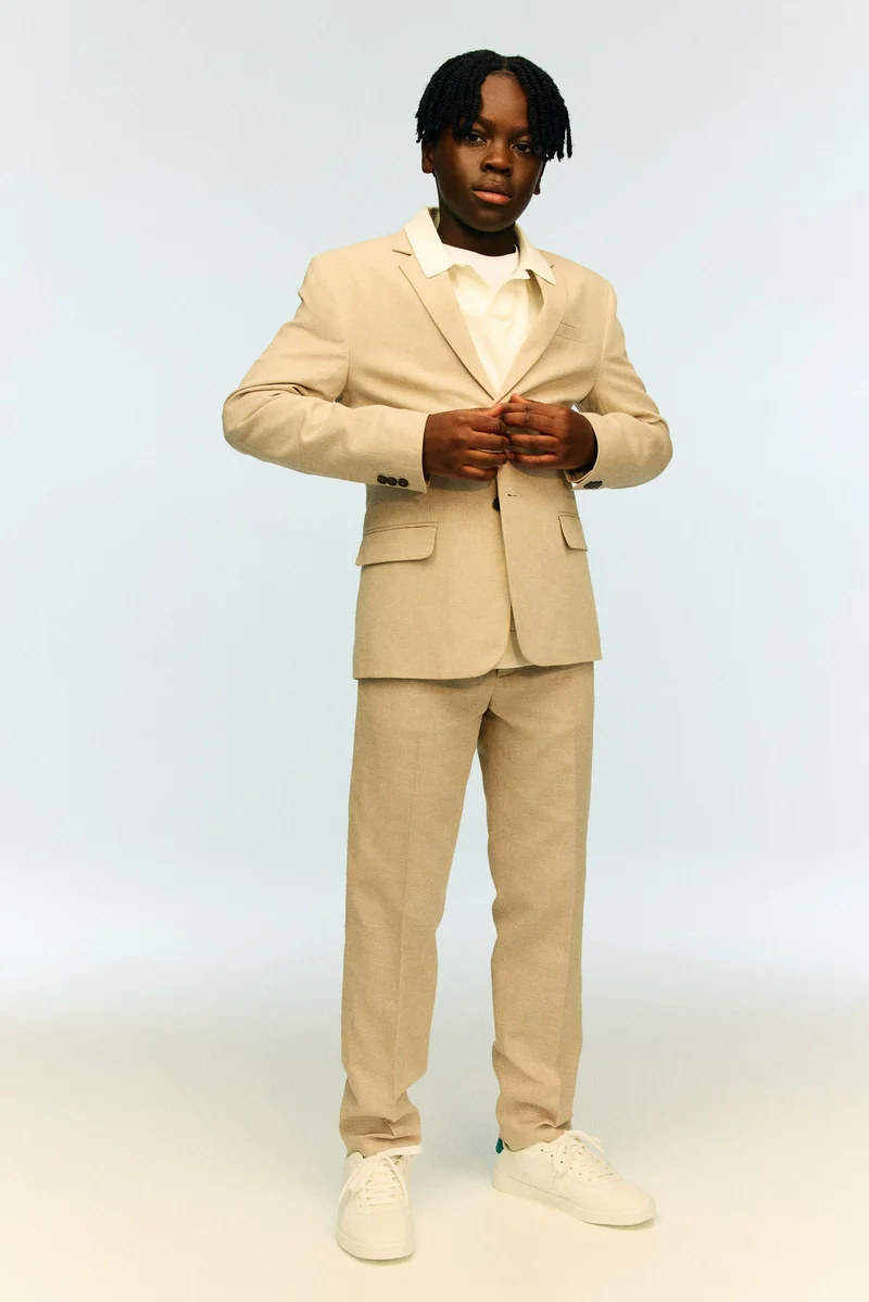 اتش اند ام بنطلون بدلة من مزيج الكتان